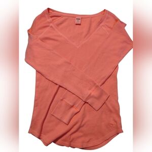 Victoria's Secret Pink Henley Top Y2K Style Preppy Feminine‎ Classic Grunge